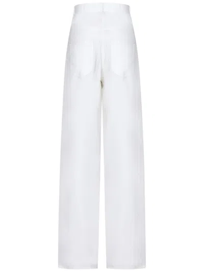 N°21 High-waisted Wide Leg Trousers In Linen Blend