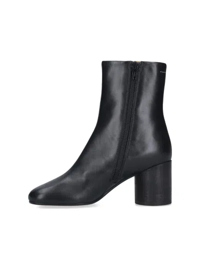 Mm6 Maison Margiela Mm6 By Maison Margiela Anatomical Black Nappa Leather Ankle Boots