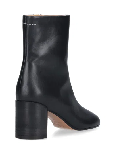 Mm6 Maison Margiela Mm6 By Maison Margiela Anatomical Black Nappa Leather Ankle Boots
