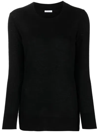 Malo Crew-neck Cashmere Blend Knitwear In Black