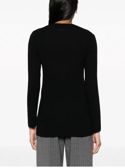Malo Crew-neck Cashmere Blend Knitwear In Black