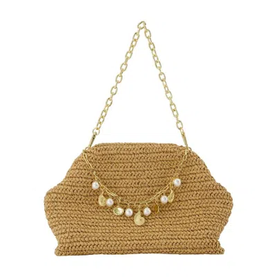 Self-portrait Charm Shoulder Bag In Gold