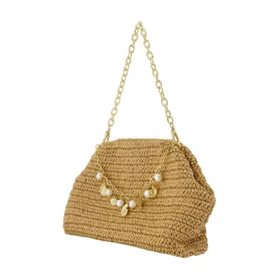 Self-portrait Charm Shoulder Bag In Gold