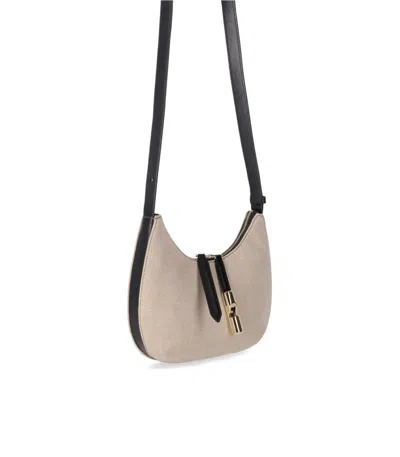 Furla Goccia S Natural Black Shoulder Bag