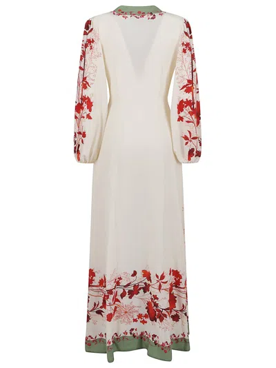 La Doublej La Double J Maxi Dress In Green Silk In Gray