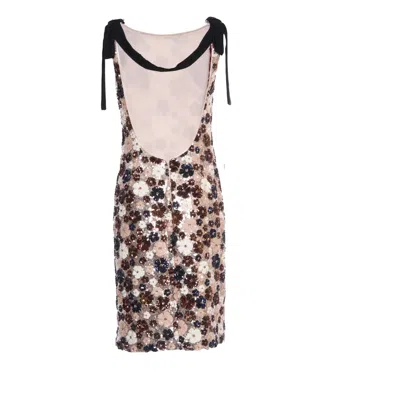 N°21 Fitted Evening Dress With Floral Sequin Pattern In Multi