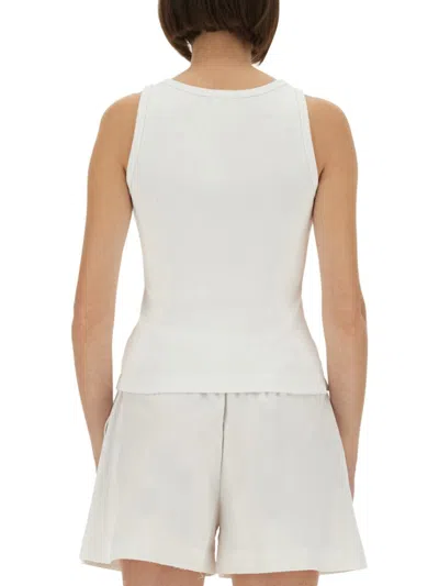 Casablanca Ribbed Logo-plaque Tank Top In White