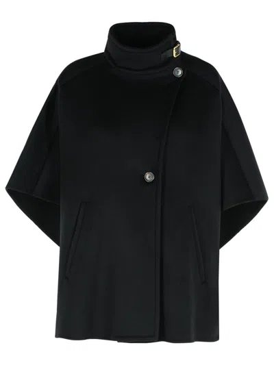 Max Mara Hand-sewn Derrik Cashmere Cape In Black
