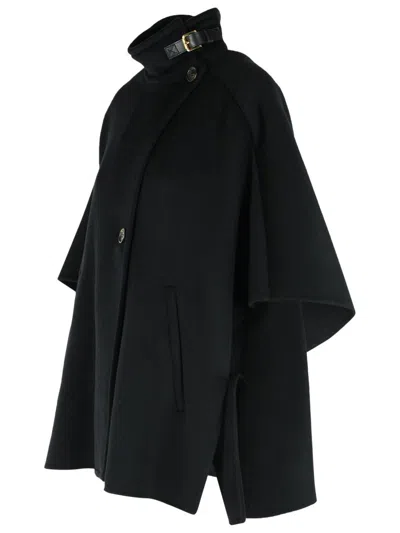 Max Mara Hand-sewn Derrik Cashmere Cape In Black