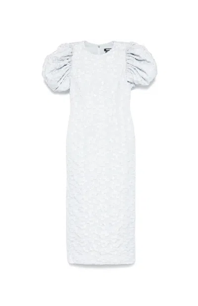 Rotate Birger Christensen Rotate Jacquard Midi Puffy Dress