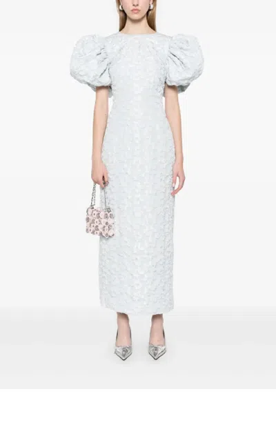 Rotate Birger Christensen Rotate Jacquard Midi Puffy Dress