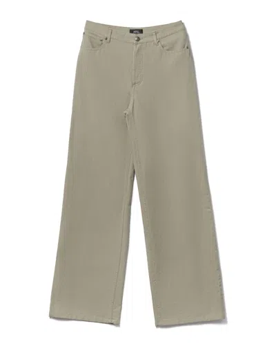 Apc A.p.c. High-rise Wide-leg Jeans With 70s Style Cut In Green