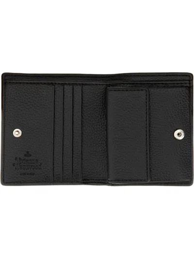 Vivienne Westwood Textured Black Logo Wallet