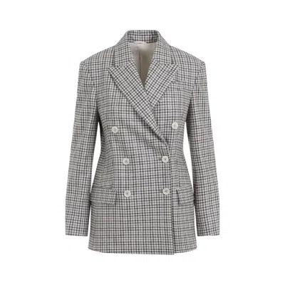 Brunello Cucinelli Double-breasted Virgin Wool Jacket With Check Pattern