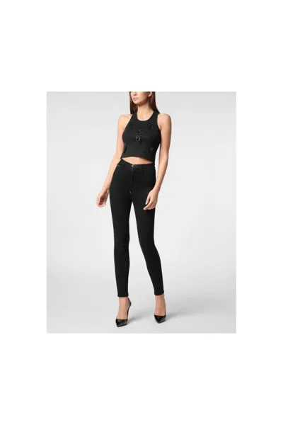 Philipp Plein Fringe-detail Ribbed Crop Top By