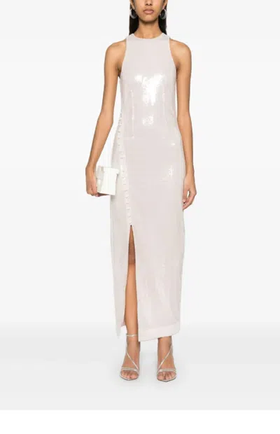 Rotate Birger Christensen Rotate Fitted Sequin-embellished Dress In Pink