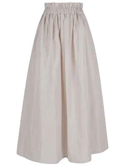 Herno Maxi Skirt With Gathered Waist In Neutral