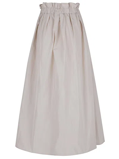 Herno Maxi Skirt With Gathered Waist In Neutral