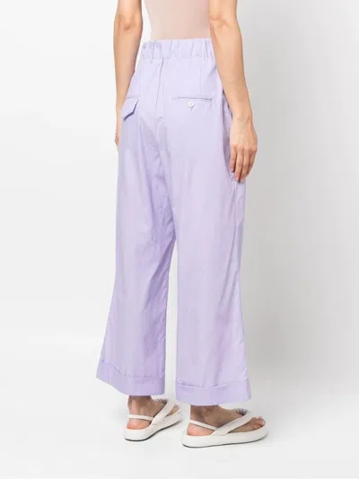 Jejia Elasticated-waist Cotton Culottes In Purple