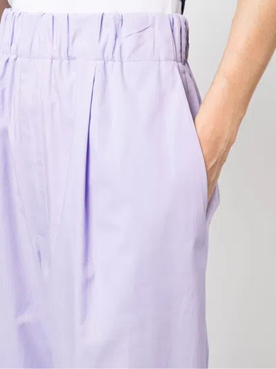 Jejia Elasticated-waist Cotton Culottes In Purple
