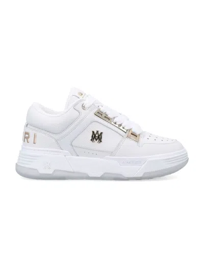 Amiri Metallic Leather Upper Sneakers With Star-shaped Perforations