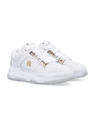 Amiri Metallic Leather Upper Sneakers With Star-shaped Perforations