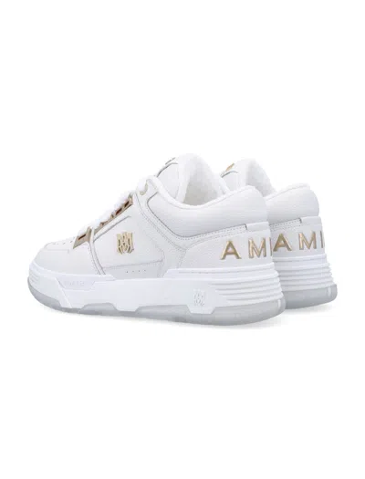 Amiri Metallic Leather Upper Sneakers With Star-shaped Perforations