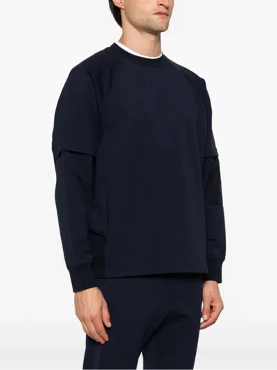 C.p. Company Metropolis Series Stretch Crewneck In Blue