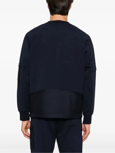 C.p. Company Metropolis Series Stretch Crewneck In Blue