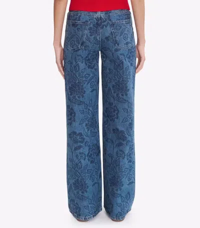 Apc A.p.c. High-rise Floral-print Denim Jeans With Straight Leg In Blue
