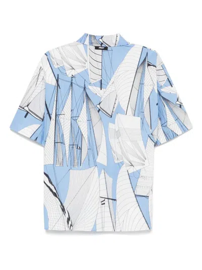 Msgm Short-sleeved Shirt With Sailboat Print