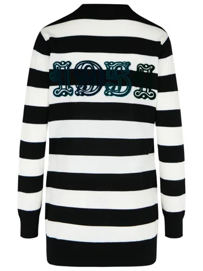 Max Mara Knitwear With Striped Pattern And V-neckline In Black