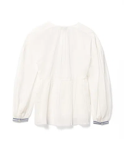 Apc A.p.c. V-neck Blouse With Buttoned-cuff Sleeves In White