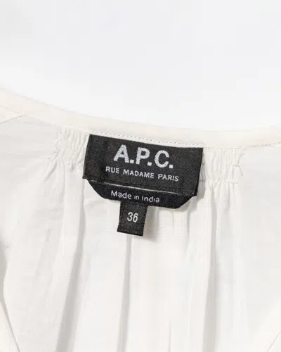 Apc A.p.c. V-neck Blouse With Buttoned-cuff Sleeves In White