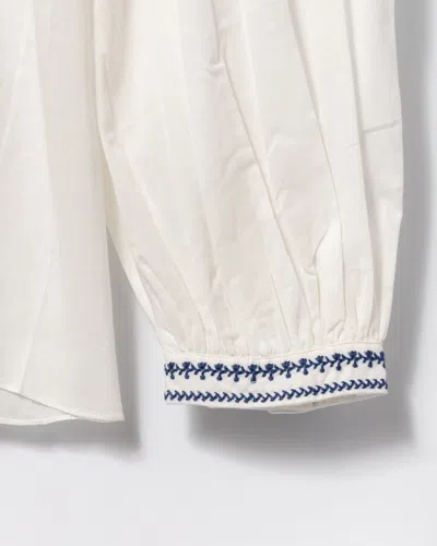 Apc A.p.c. V-neck Blouse With Buttoned-cuff Sleeves In White