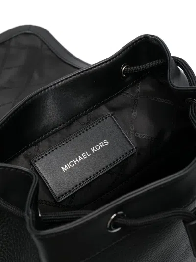 Michael Kors Textured Leather Backpack With Metallic Buckle Closure