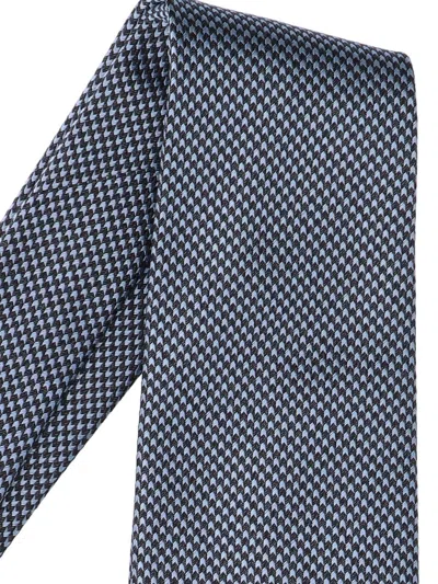 Tom Ford Textured Pattern Tie With Tapered Pointed End