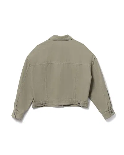 Apc A.p.c. Heavyweight Off-white Canvas Jacket With Classic Collar In Green