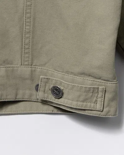 Apc A.p.c. Heavyweight Off-white Canvas Jacket With Classic Collar In Green