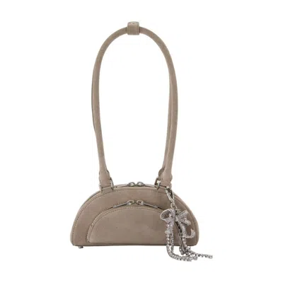 Self-portrait Mini Shoulder Bag With Charm Detail In Brown
