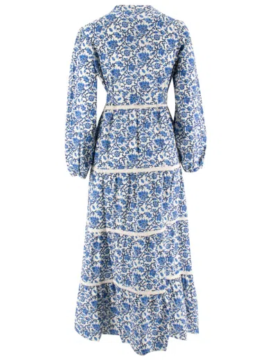Mc2 Saint Barth Floral Maxi Dress With Wide Neckline