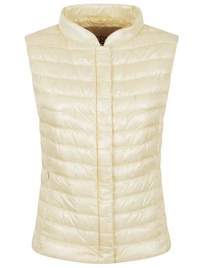 Herno Sleeveless Down Jacket With Quilted Texture In Yellow