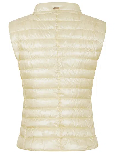 Herno Sleeveless Down Jacket With Quilted Texture In Yellow