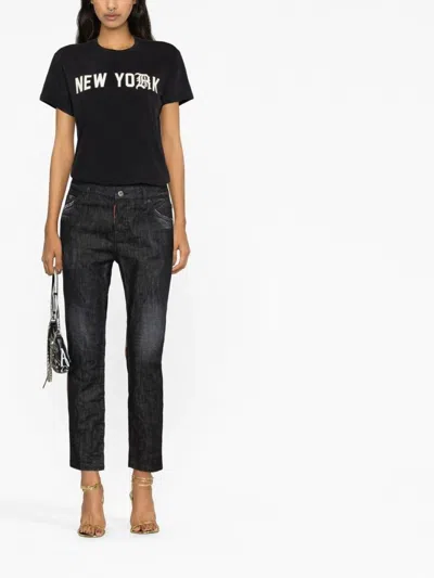 Dsquared2 Tapered Black Jeans In Black