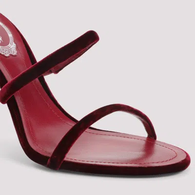 René Caovilla Spiral Design Velvet Heels With Ankle Wrap