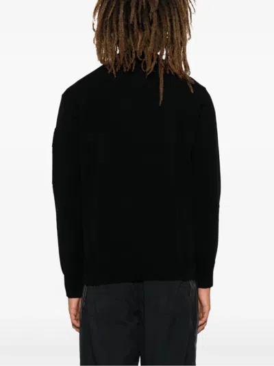 C.p. Company Metropolis Extra Fine Merino Wool Crewneck Sweater In Black