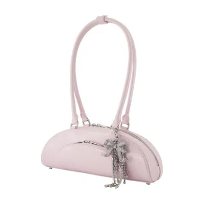 Self-portrait Curved Charm Shoulder Bag In Pink