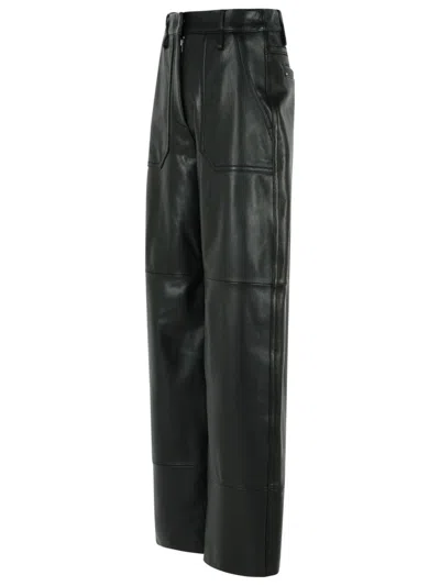 Sportmax 'garbo' Black Nappa Leather Pants