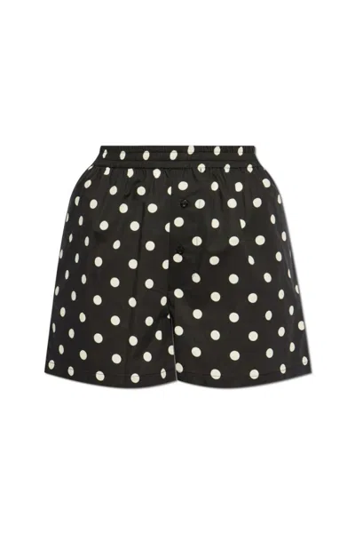 Moschino Polka Dot Black Shorts With Relaxed Fit In Black