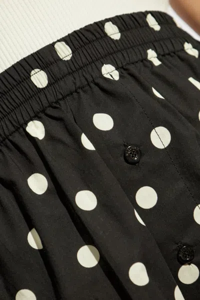 Moschino Polka Dot Black Shorts With Relaxed Fit In Black